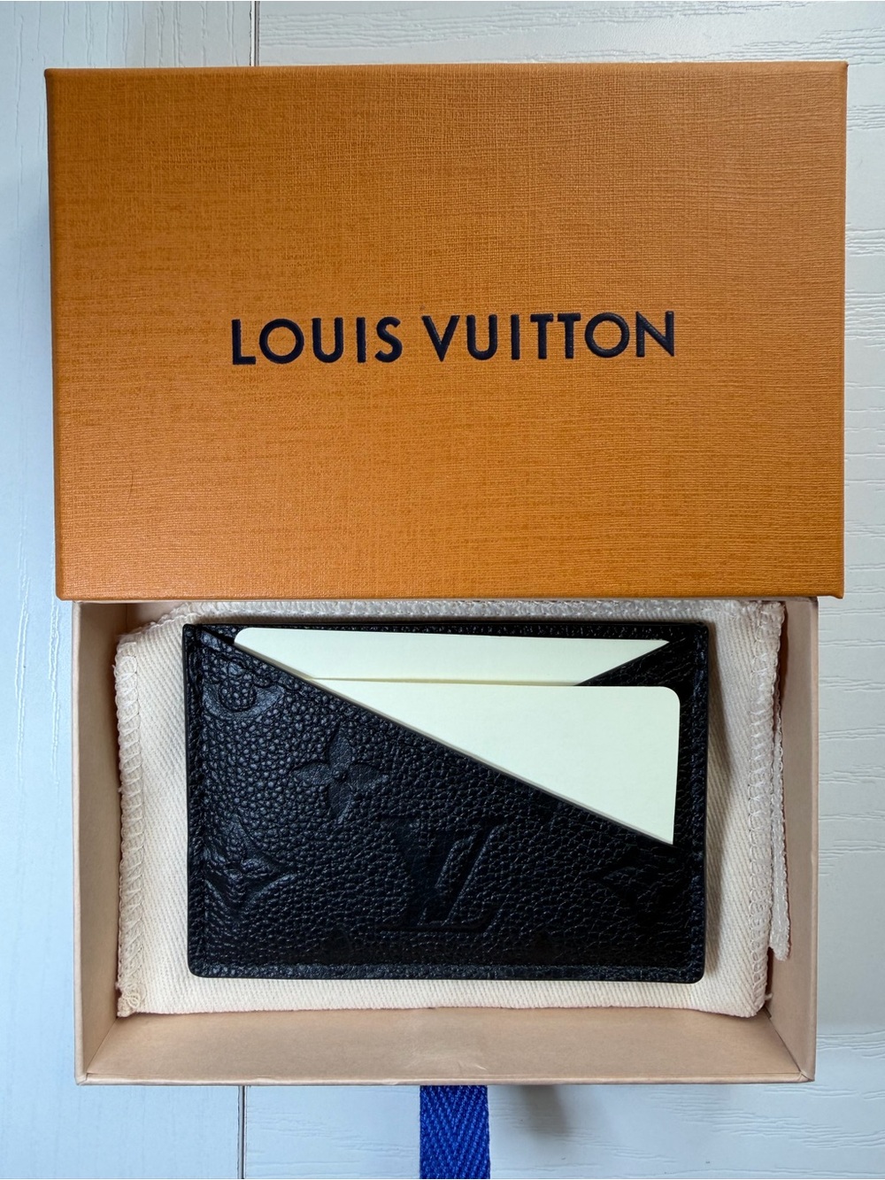 Louis Vuitton Black Embossed Monogram Card Holder